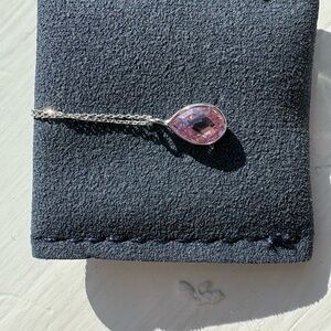 Elegant Morganite Teardrop Pendant Necklace